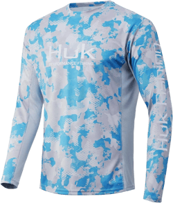 HUK Men's Icon X Camo Long Sleeve Performance Fishing Shirt Medium Inshore - Refraction