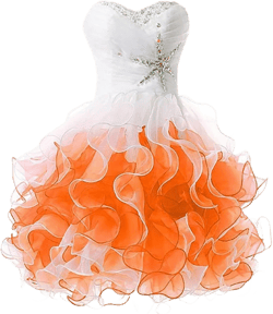 Kivary Short Beaded Little White Ball Gown Prom Homecoming Cocktail Dresses 10 White Orange