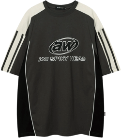 Mens Oversize Graphic Raglan T Shirt Vintage Letter Print Speedway Racing Tees Casual Unisex Streetwear Tops B-grey Small