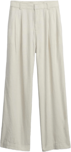 GAP Women's High Rise Linen Wide Leg Pant 8 Petite Chino