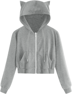 Solid Color Cat Ear Hoodies for Women with Hood Cute Animal Sweatshirt Hoodie Casual Cat Hoodie Sweatshirt Womens X-Large Grey-c