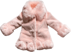 Toddler Girls Winter Fleece Coat Kids Warm Faux 𝚏𝚞r Jacket Long Sleeve Cardigan Coat (Pink, 12-18 Months)