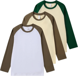 Men's Casual Crew Neck Long Sleeve Shirts Soft Cotton Color Block Stylish Tops Small White Coffee+beige Green+beige Coffee