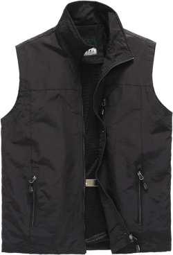 Hbufnha Men's Lightweight Vest Outdoor Windbreaker Vest Jacket For Golf Safari Travel Fishing Hiking Vest X-Large 1#black