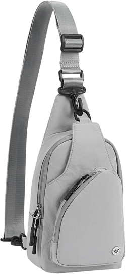WESTBRONCO Small Sling Bag for Women Nylon Crossbody Sling Backpck Lightweight for Travel Casual Daily A-grey