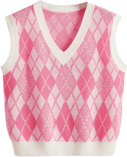 SweatyRocks Women's Sleeveless V Neck Knit Sweater Vest Skull Print Crop Tank Top