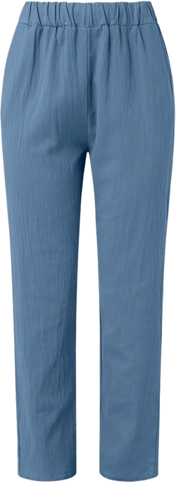 Luooli Pants Women Jeans Ripped Womens Casual Linen Pants 2024 Spring Drawstring Elastic Waist Trousers with Pockets Lounge Fashion Wide Leg Pants Cargo Pants Women Baggy Jeans, Medium, X2-blue at Amazon Women's Jeans store