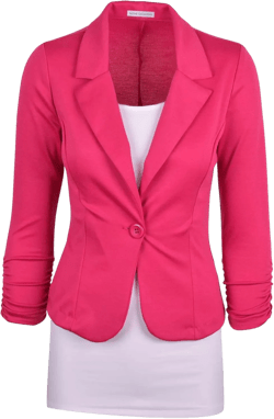 Auliné Collection Women's Casual Work Solid Color Knit Blazer Small Hot Pink