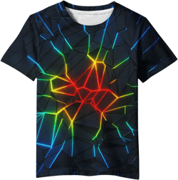 EOWJEED Boys Girls Shirts Short Sleeve 3D Print Graphic Funny Colorful Summer Tee Shirts for Kids 6-16 Years: Clothing, Shoes & Jewelry