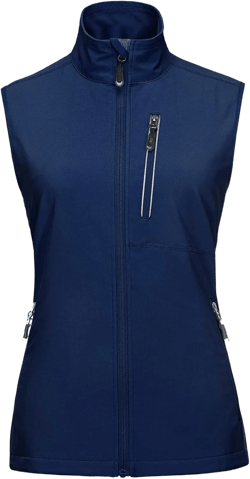 33,000ft Women's Lightweight Running Vest Outerwear with Pockets, Windproof Sleeveless Jacket for Golf Hiking Travel Small Deep Blue