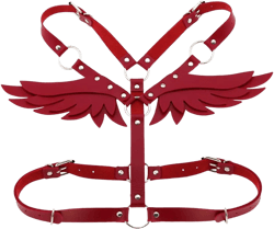 Punk Body Chest Harness Belt PU Leather Harajuku Harness Waist Belt Adjustable Size Red