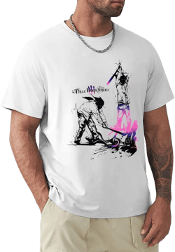 Man's T Shirt Cotton Graphic Short Sleeve Shirts Crew Neck Clothing Tees T-Shirts X-Large White-style-3