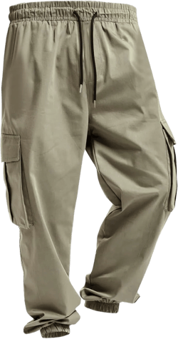 Men's Baggy Cargo Pants Casual Loose Hiking Drawstring Joggers Sweatpants Sports Fit Trousers with Pockets