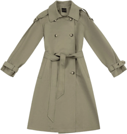 ASSUAL Womens 3/4 Length Trench Coat, Classic Double Breasted Lapel Belt Windbreaker For Workplace Business Commuting