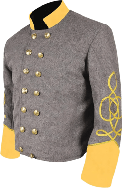 Civil War Captain's 2 Braid Grey Wool Jacket 38 Yellow