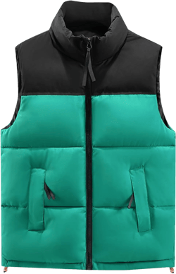 Mens Outdoor Quilted Winter Puffer Vest Color Block Stand Collar Sleeveless Jacket Vests Oversized Vests Coat at Amazon Men’s Clothing store