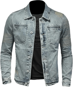 Fashion Trend Zipper Motorcycle Denim Jacket Men's Lapel Vintage Denim Jacket at Amazon Men’s Clothing store