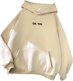 Women's Casual Oversized Y2K Hoodie Loose Letter Printed Autumn Winter Coat Teen Girl Fashion Sweateshirt Tops 2023 Medium Beige