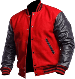 Letterman Varsity Jackets for Men, Baseball Bomber Jackets, High School Letterman Jackets, Warm Wool Outerwear Large Red and Black Varsity Jacket Men