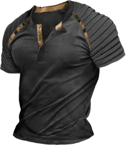 Men's Henley Shirts Short Sleeve Lightweight Button Casual T-Shirt Summer Basic Solid Sports Camping Tees Tops 2025 X-Large Drak Gray