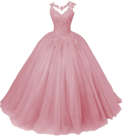 Women's Tulle Prom Dresses Long Appliques Beaded Quinceanera Dress for Teens Ball Gown Formal Party Dress 12 Dusty Rose