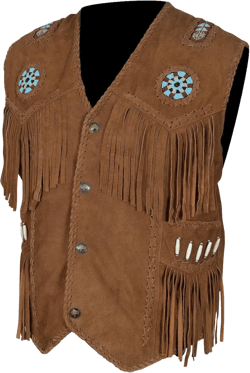 Native American Fringes Suede Vest Beaded | Unisex Men Women | Southwestern |  Motorcycle Vest | Handmade | Brown Waistcoat | SV2