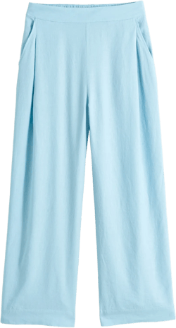 Tall Pull-On Straight Crop Pants in Linen Blend