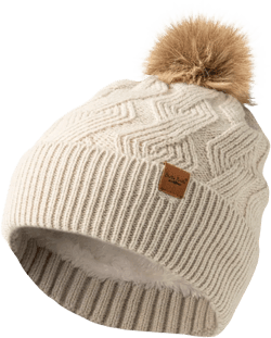Britt's Knits Women's Mainstay Stylish Warm Knitted Plush-Lined Pom Pom Hat Oat