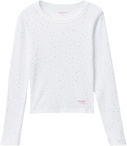 Crystal Hotfix Long Sleeve Crewneck Tee