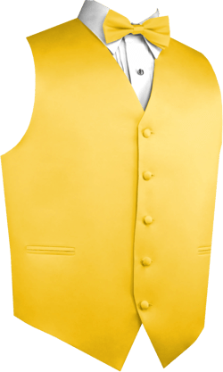 GOLD MEN&#39;S SATIN formal tuxedo vest, bow - tie & hankie set. For Formal, Wedding, Prom, Cruise