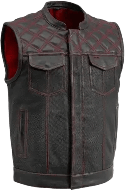 Black Mens Leather Vest - Classic Native American Rider Biker Vest | Hunt Club Vintage Denim motorcycle vest | Western Cowboy Vest Waistcoat