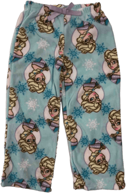 Disney Frozen Girls Blue Fleece Elsa Sleep & Lounge Pants Pajamas Bottoms 10