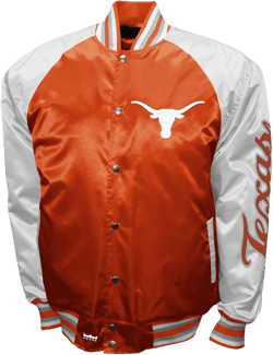 2Bhip NCAA University of Texas Longhorns Adult Orange Vintage Style Lightweight Satin Bomber Varsity Jacket at Amazon Men’s Clothing store