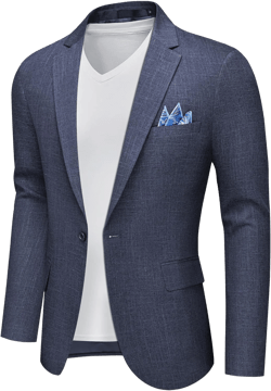 MAGE MALE Men's Slim Fit Blazer Jackets Suit One Button Lightweight Sport Coats Casual Blazer Medium Navy Blue
