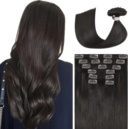 Ukira Dark Brown Clip in Hair Extensions Real Human Hair, 22 Inch 120g 7pcs #2 Brown Human Hair Clip in Extensions, Remy Human Hair Extensions Clip ins for Women, Soft Natural Straight 22 Inch #2 Dark Brown