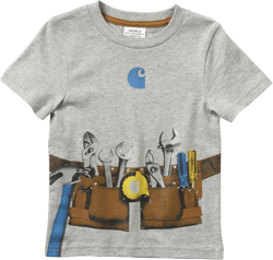 Carhartt Boys' Short Sleeve Screen Tee 6 Months Tool Belt Heather Grey