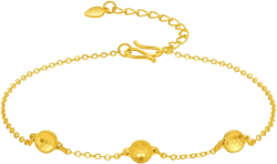 24K Solid Gold Bracelet for Women, Real Pure Gold Jewelry Dainty Round Pieces Jewelry Gold Chain Bracelet for Men Couples Lovers
