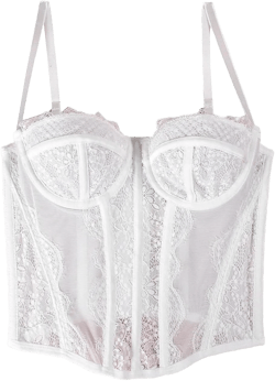 Ladies Lace Plastic Sexy Tube Top Openwork Backless Suspender Womens Top Bra White Small