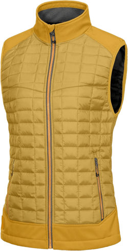 Little Donkey Andy Women's Lightweight Puffer Vest, Warm Outdoor Sleeveless Jacket for Hiking Travel Running Golf Large Yellow