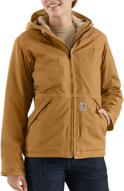 Carhartt Women's Flame Resistant Full Swing Quick Duck Sherpa Lined Jacket Medium Carhartt Brown