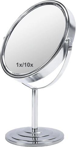 Schliersee 10X Magnifying Makeup Mirror, 8 inch Double Sided Tabletop Mirror, 1X/10X Magnification Standing Swivel Desk Mirror for Dresser Bathroom Bedroom, for Women Girl Gifts 13"L x 7.9"W Silver