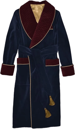 Smoking Jacket,Luxury Velvet Navy Blue Hosting Party Wear Dinner,Christmas Smoking Jacket For Men Large Navy Blue