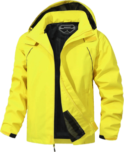 MAOYSSEN Outdoor Men's Waterproof Raincoat Windbreaker Lightweight Rain Jacket with Detachable Hood at Amazon Men’s Clothing store