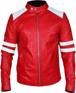 FC Brad Pitt Tyler Fighting Club Coat Leather Jacket Tyler Durden Coat Cosplay Halloween Costume Small Faux Leather Jacket - Red