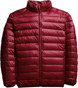 JEKE-DG Men's Packable Stand Collar Puffer Jackets Lightweight Insulated Winter Down Coats Cotton Waterproof Quilted Coat Wine Red 4X-Large