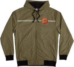 SANTA CRUZ Men's Hooded Windbreaker Jacket Classic Dot Skate Jacket Small Olive