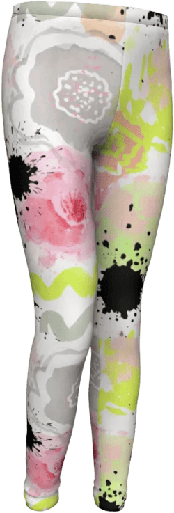 Youth Leggings - &quot;Ink Splat&quot; - Pink Mix | Art to Wear for Trendy Kids and Tweens!
