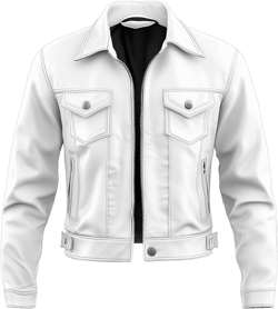 Mens White Trucker Jacket Denim Style Multi Pocket Genuine Leather Jackets White - Faux Leather Medium