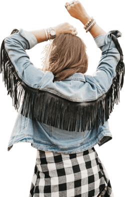 Leather Fringe Denim Jacket