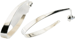 Large Hoop Earrings for Her, Statement Hoops Silver Earrings, Dainty Modern Earrings, Perfect Gift for Her, Silver Hoops for Women